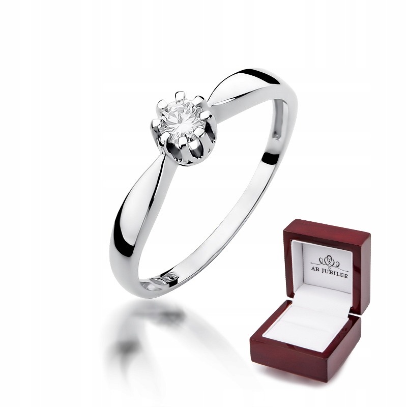 Zlatý diamantový zásnubný prsteň 0,15 ct W-228