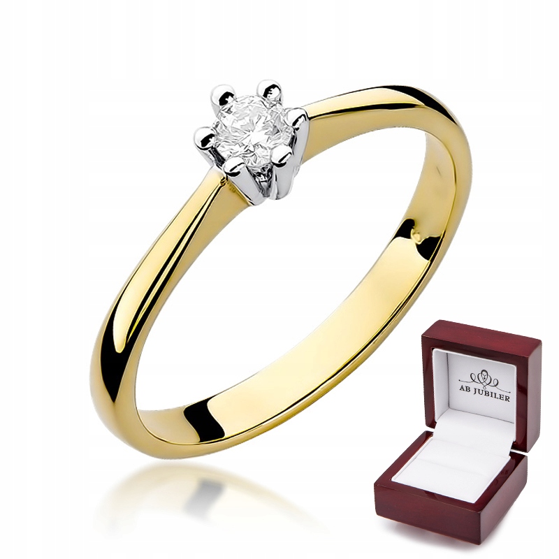 Zlatý zásnubný prsteň 0,15 ct W-256