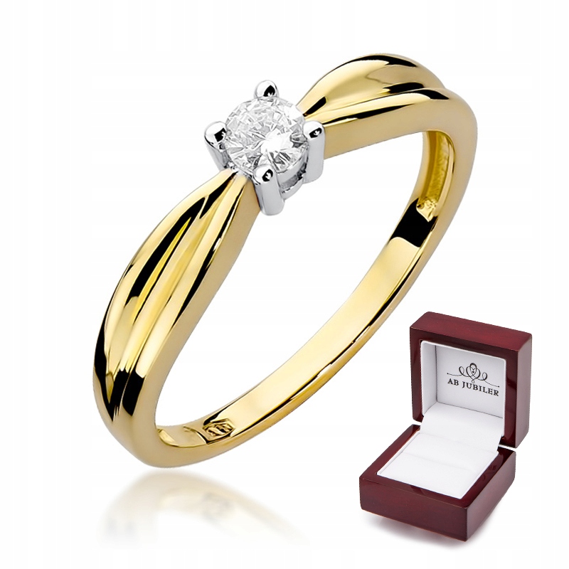 Zlatý zásnubný prsteň 0,15 ct W-259