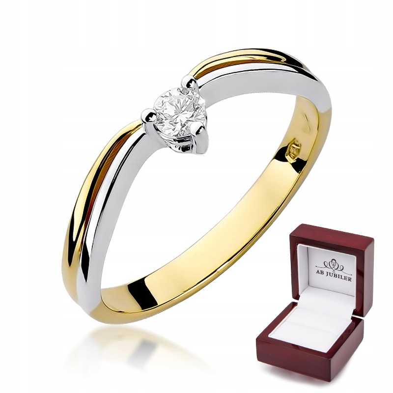 Zlatý zásnubný prsteň 0,15 ct W-261