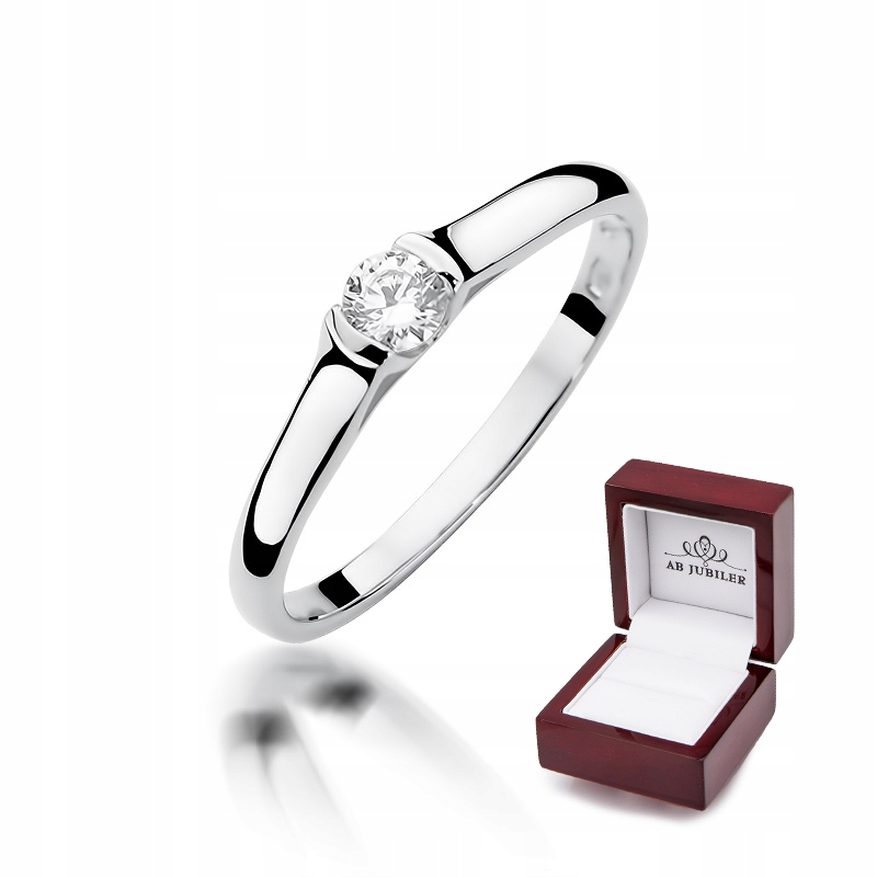 Zlatý diamantový zásnubný prsteň 0,15 ct W-369