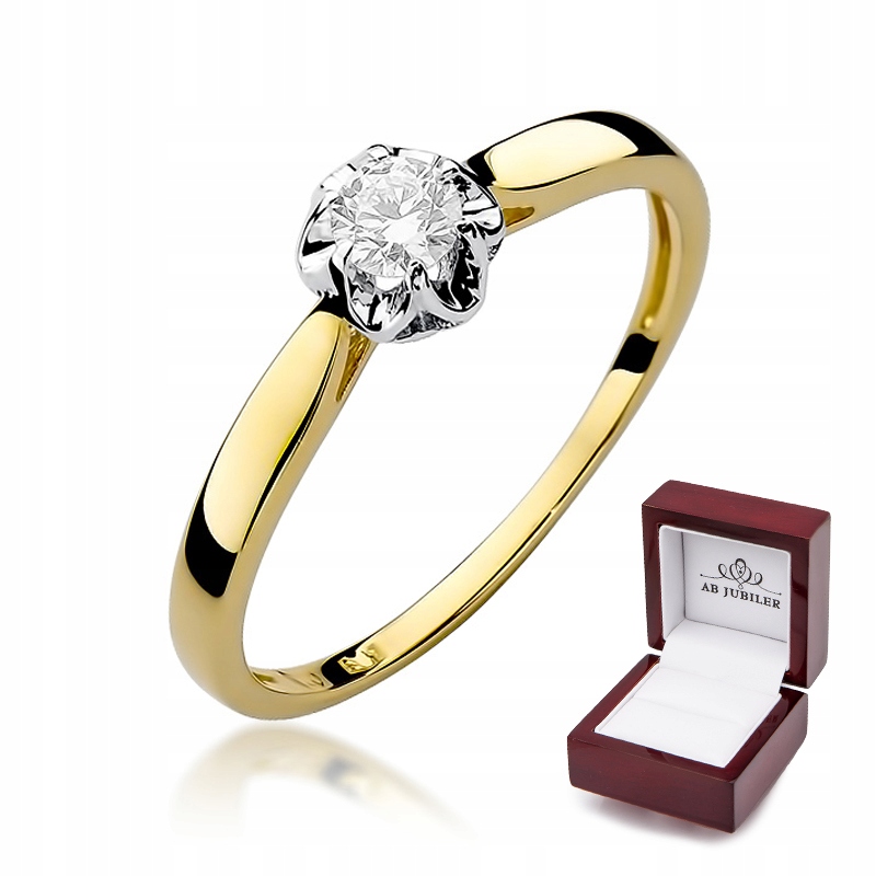 Zlatý zásnubný prsteň 0,15 ct W-62