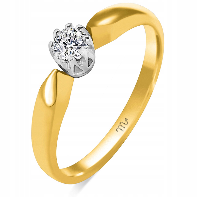 Zlatý prsteň so zásnubami, 0,16 ct