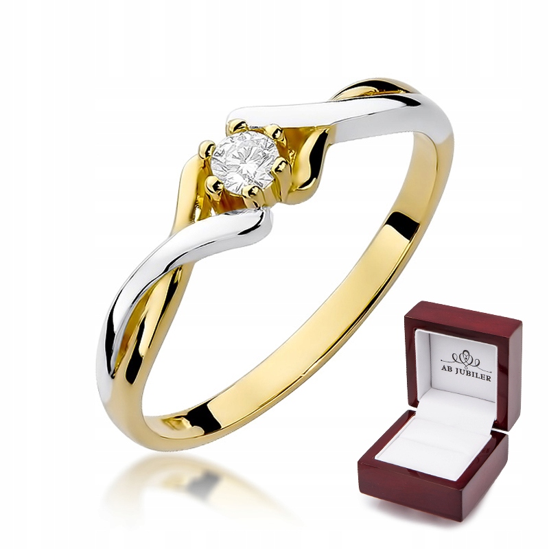Zlatý zásnubný prsteň diamant 585