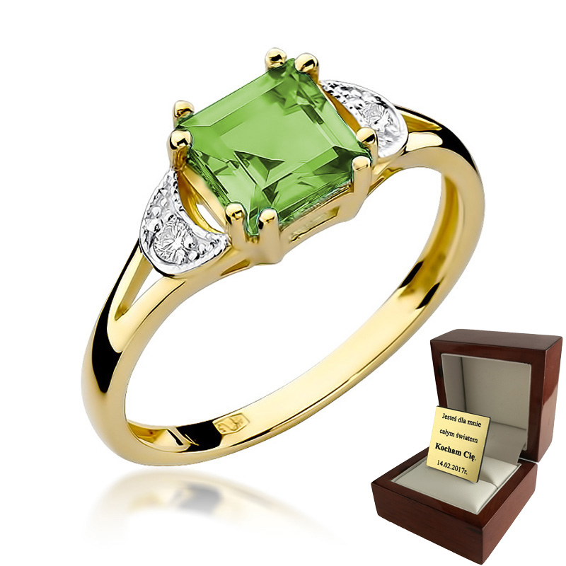 Zlatý zásnubný prsteň Olive + Diamonds