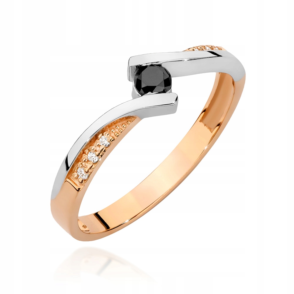 Zlatý zásnubný prsteň Rose Black Diamond