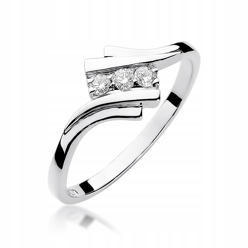 Zlatý zásnubný prsteň W-247 s diamantmi 585