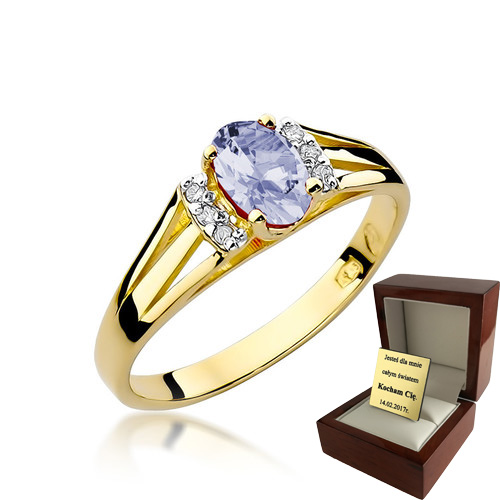 Tanzanit + Diamond Gold zásnubný prsteň