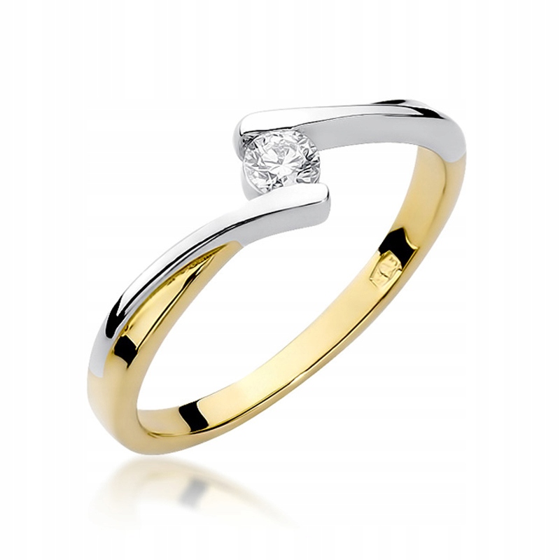 Zlatý zásnubný prsteň s diamantom W-180