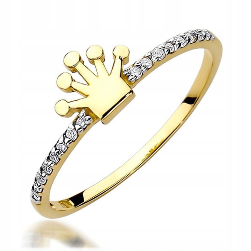 Zlatý prsteň pr 585 s BRILIANTOVOU KORUNOU 0,08 ct