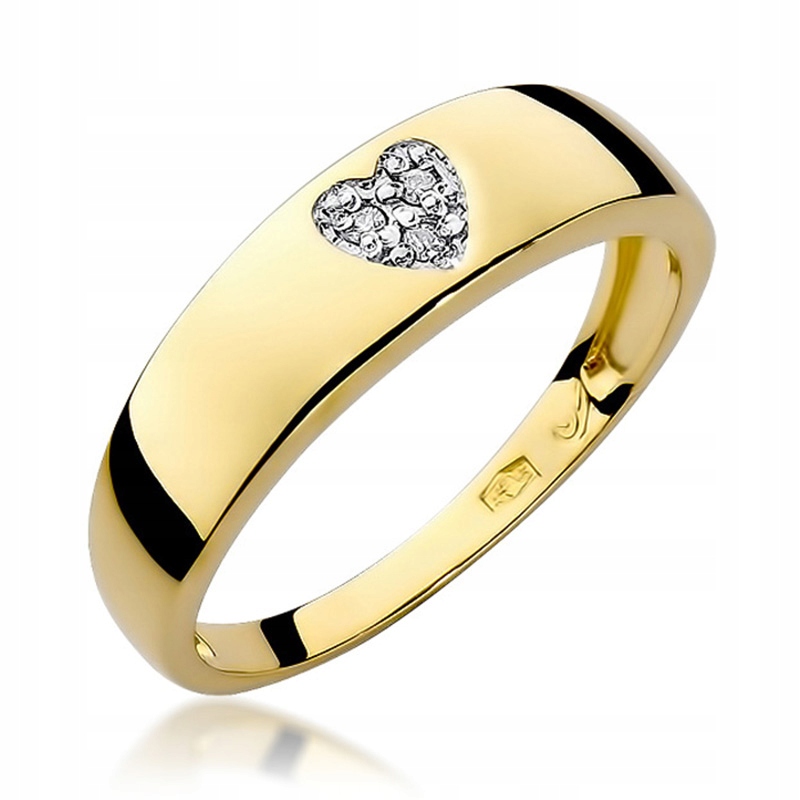 Zlatý prsteň s diamantmi 0,03Ct Amore Heart