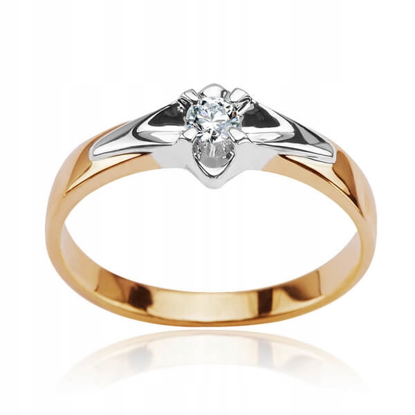 Zlatý prsteň s diamantom Brilliant 0,10 ct.