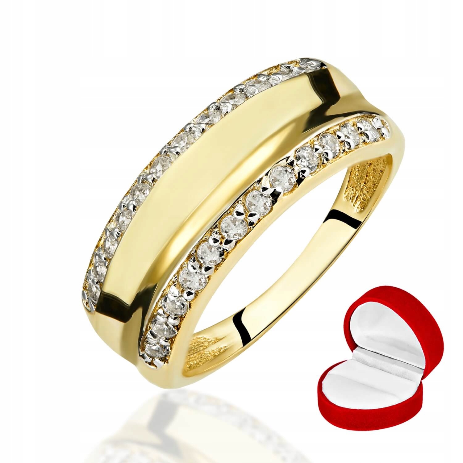 Zlatý prsteň s kamienkami RING