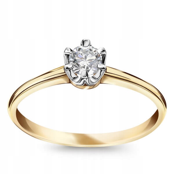 Zlatý zásnubný prsteň s diamantom 0,20 ct.