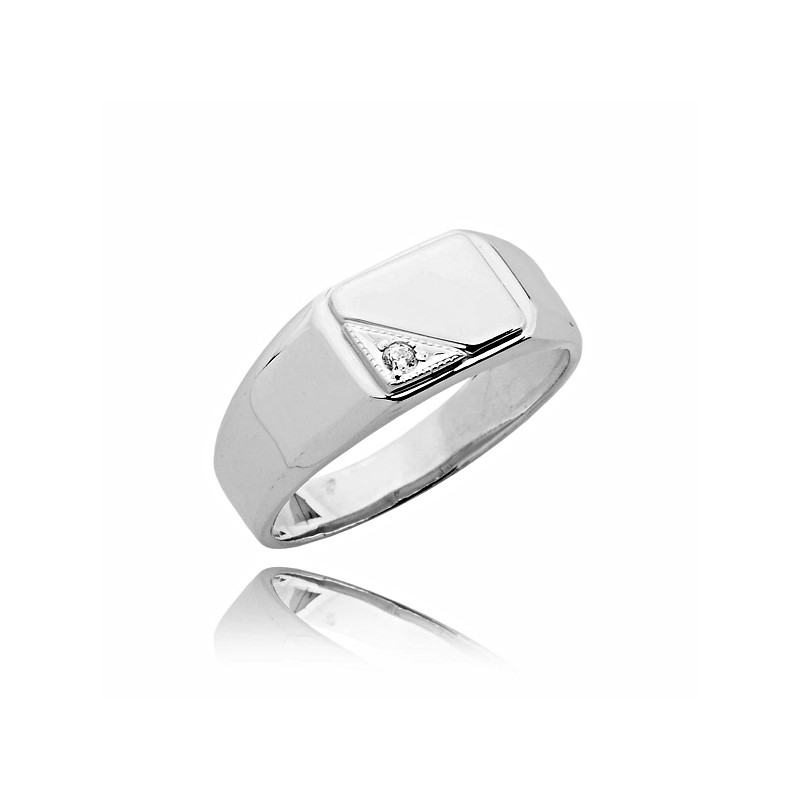 Zlatý mužský podpis S17, biele zlato Pr.0.585