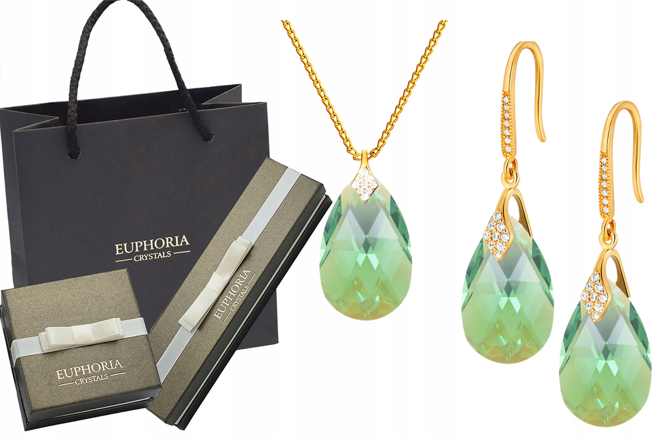 Zlatá jedinečná svadobná sada Swarovski Silver