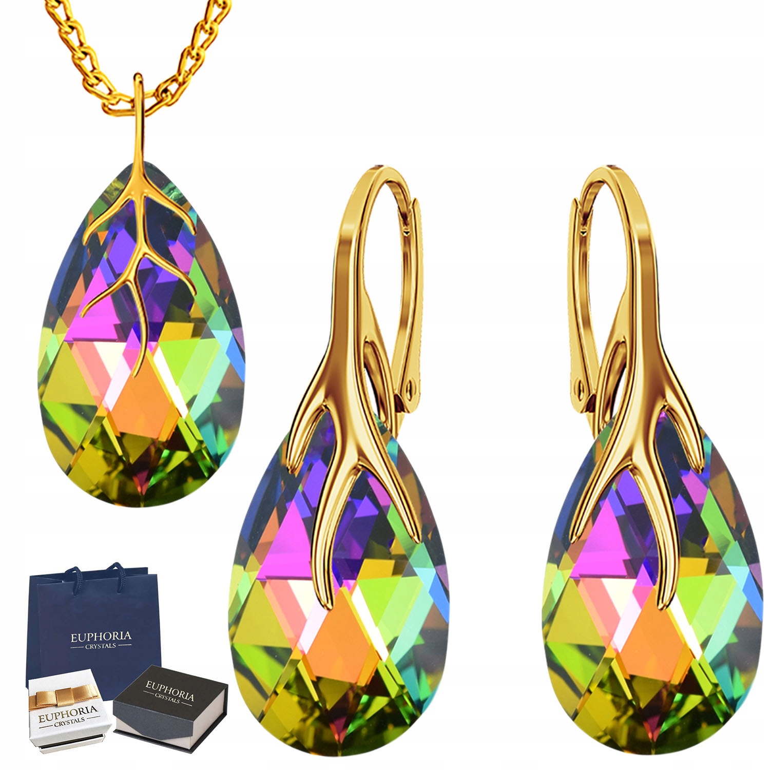 Zlatá feistická súprava Swarovski Silver 925