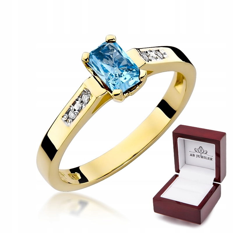 Zlatý zásnubný prsteň 585 Topaz Diamonds