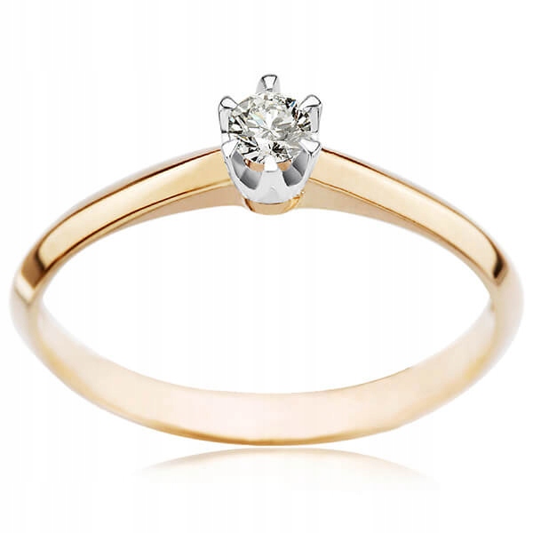 Zlatý zásnubný prsteň s diamantom 0,10 ct.