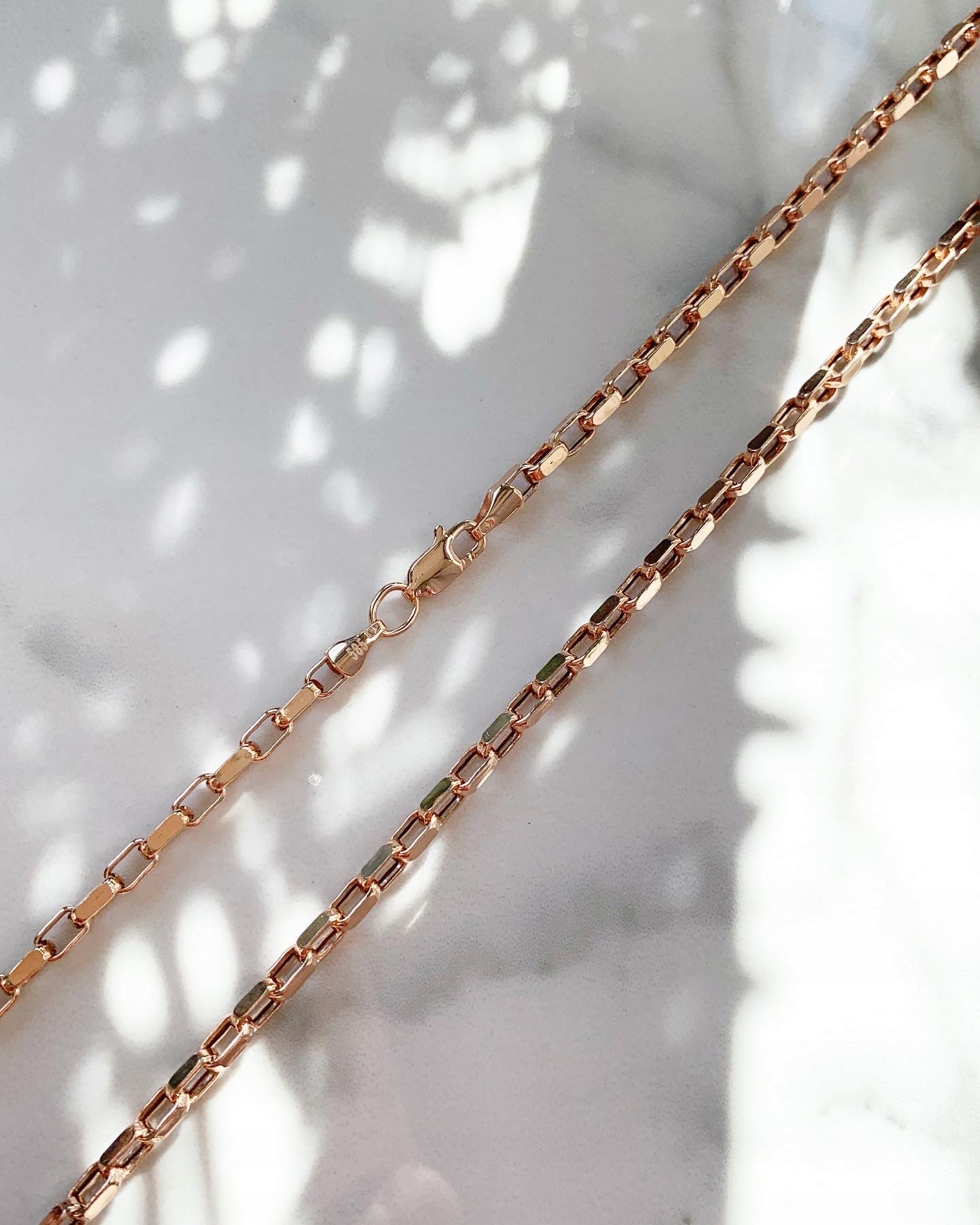 Reťaz Ankier Rose Gold Straight 55 cm/3 mm 585