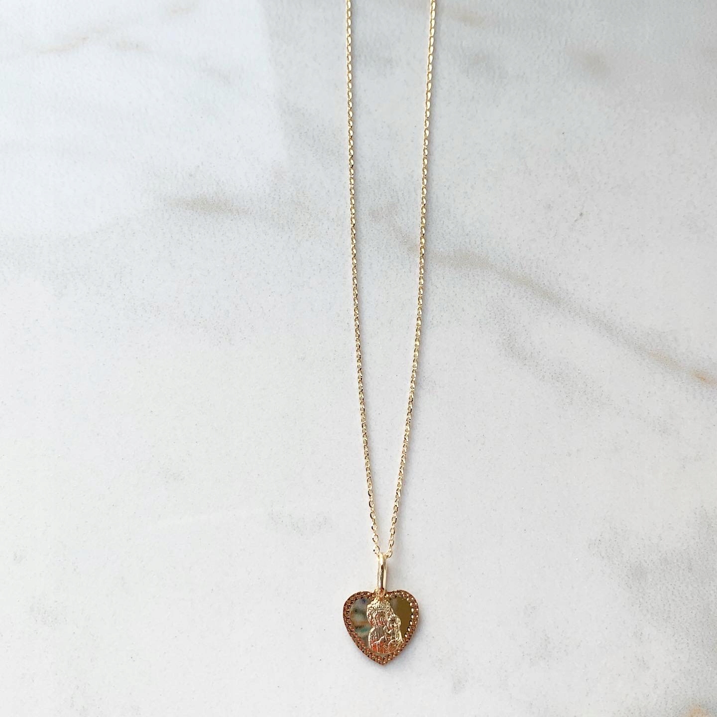 Gold Chain ROLO 50 Medal Heart Engraje 585