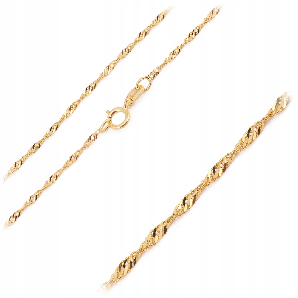 Zlatý Singapur Twisted Chain 50 cm 585