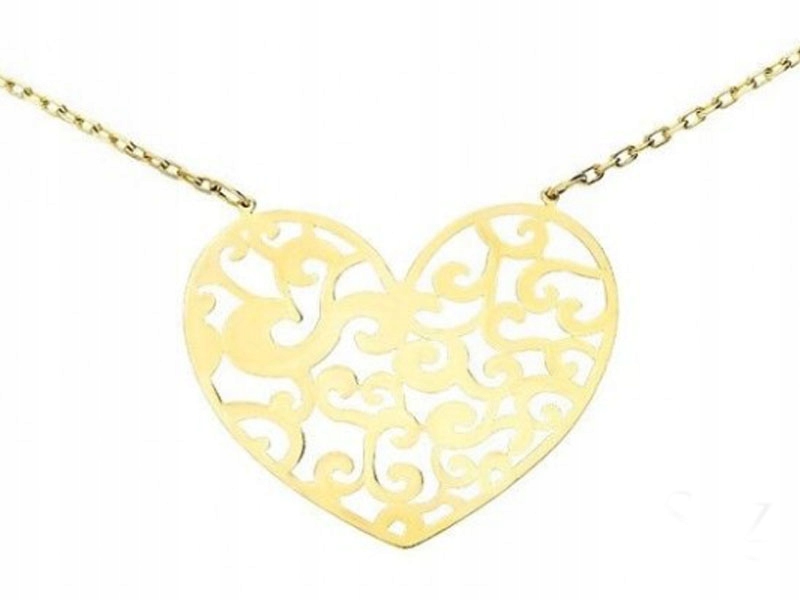 Zlatý náhrdelník 585 Celebrity Openwork Heart