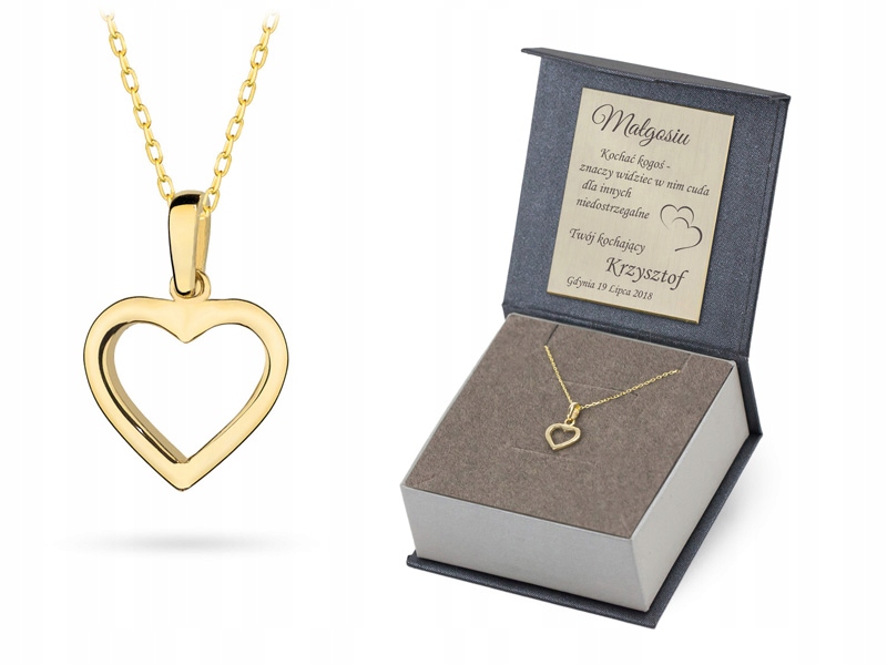 Zlatý náhrdelník pr. 333 Celebrity Heart Gravírovanie