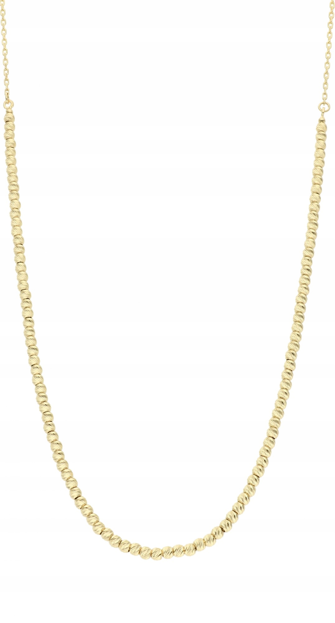 Zlatý náhrdelník s diamantovými guľkami 45 cm 14k