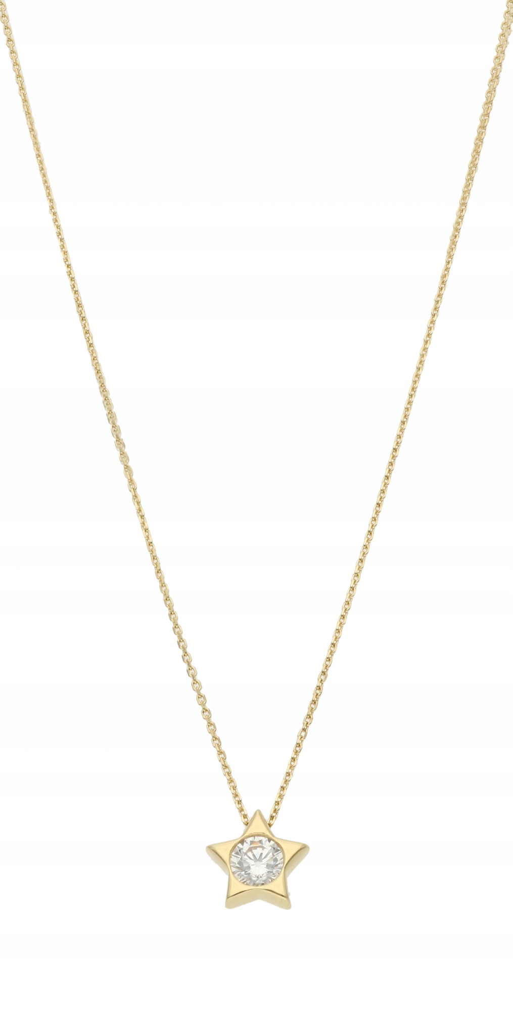Zlatý náhrdelník s hviezdou so zirkónom 45 cm 14k 585