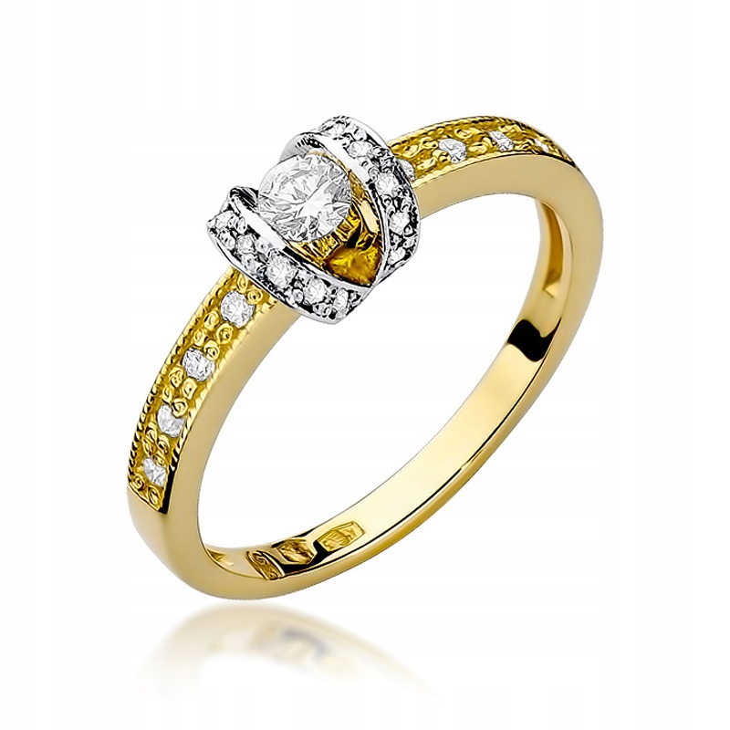 Zlatý prsteň 585 DIAMANTOV 0,25 ct GRAVÍROVANIE !!!!