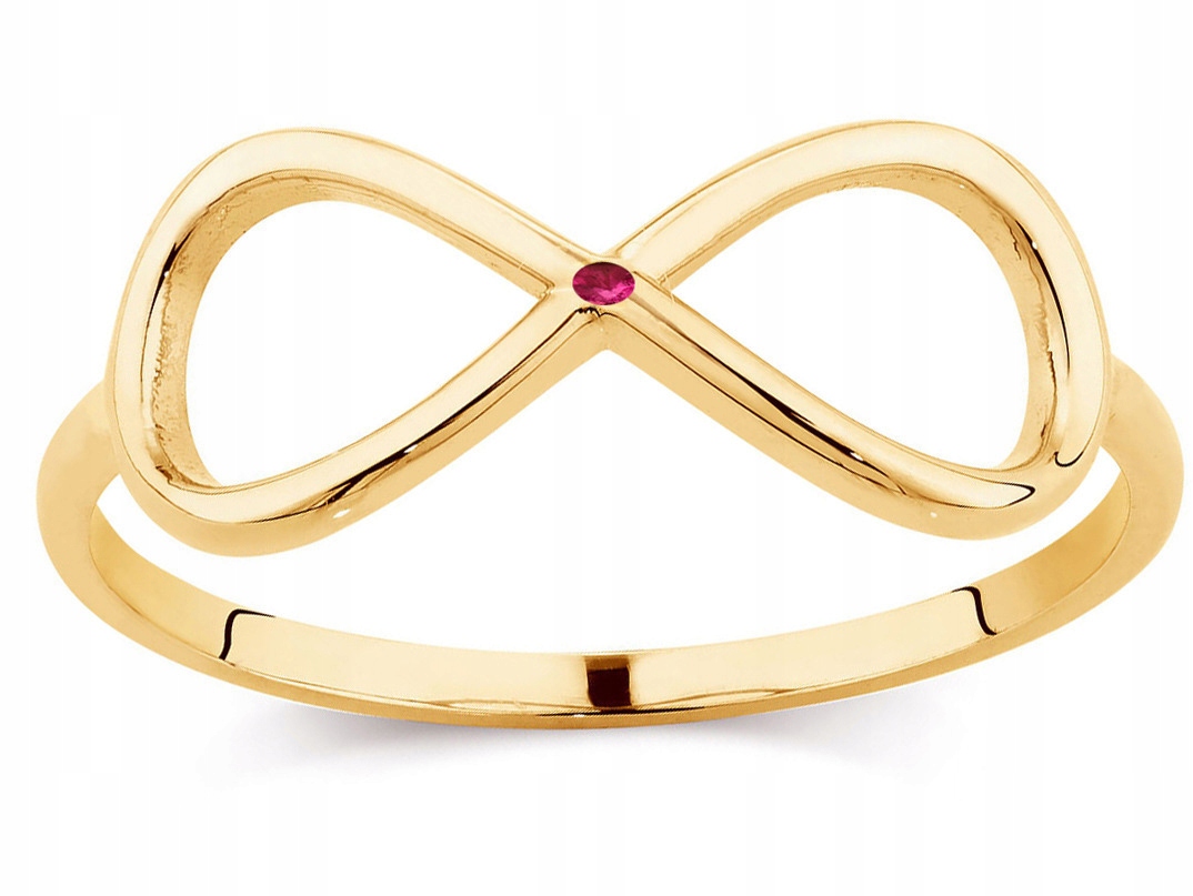Zlatý prsteň 585 RUBIN 0,01 ct INFINITY