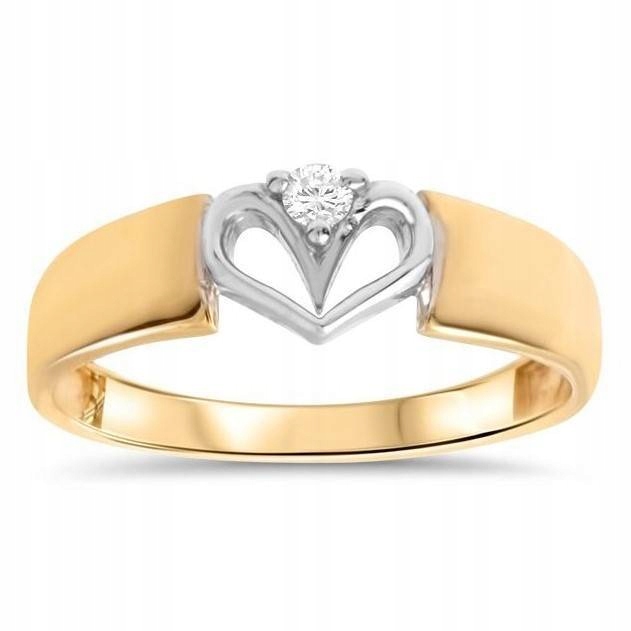 Zlatý prsteň 585 Srdce Diamond 0,04 CT