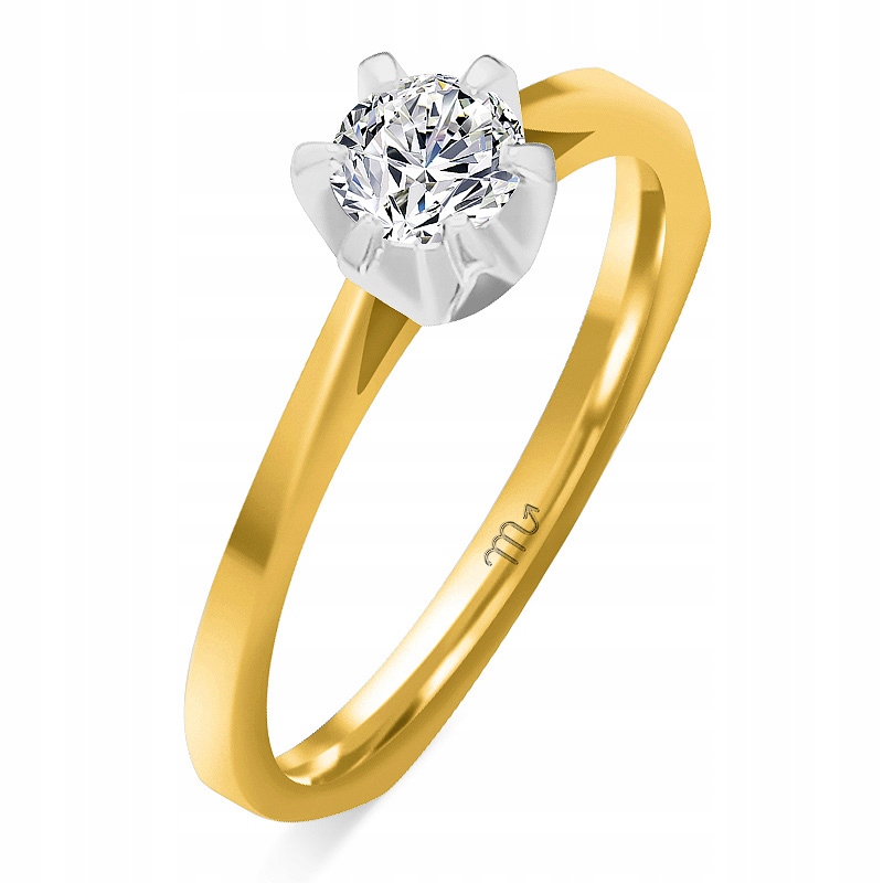 Laboratórny diamant 0,26 CT 585 Zlatý prsteň
