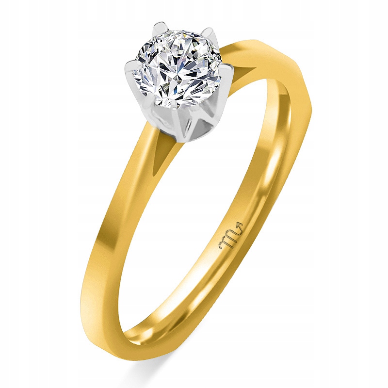 Laboratórny diamant 0,35 CT 585 Zlatý prsteň