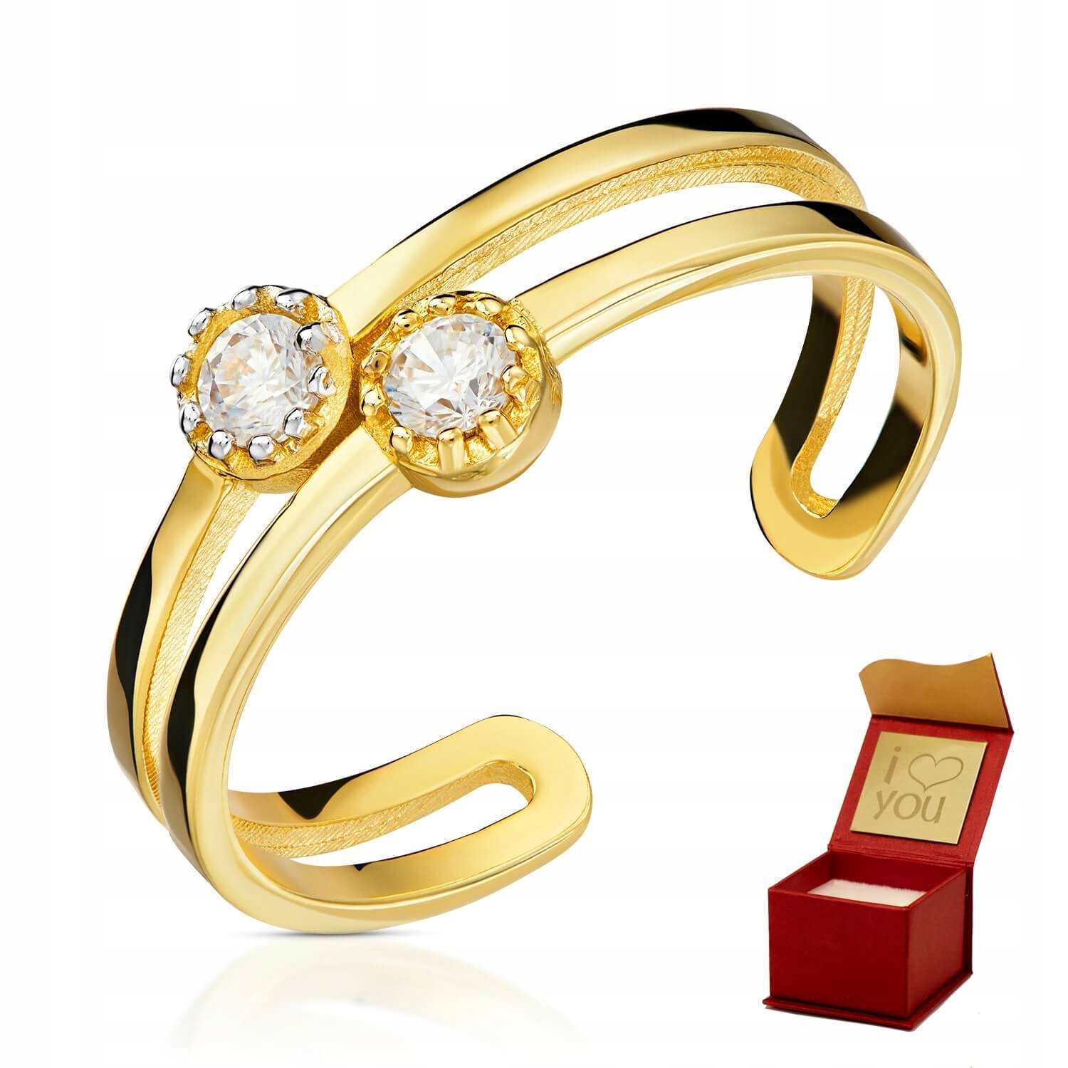 Dvojitý prsteň zlatý prsteň 333