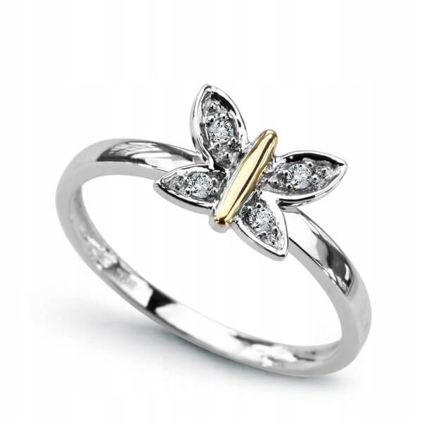 Zlatý prsteň Staviori, 4 diamanty (585 zlatých)