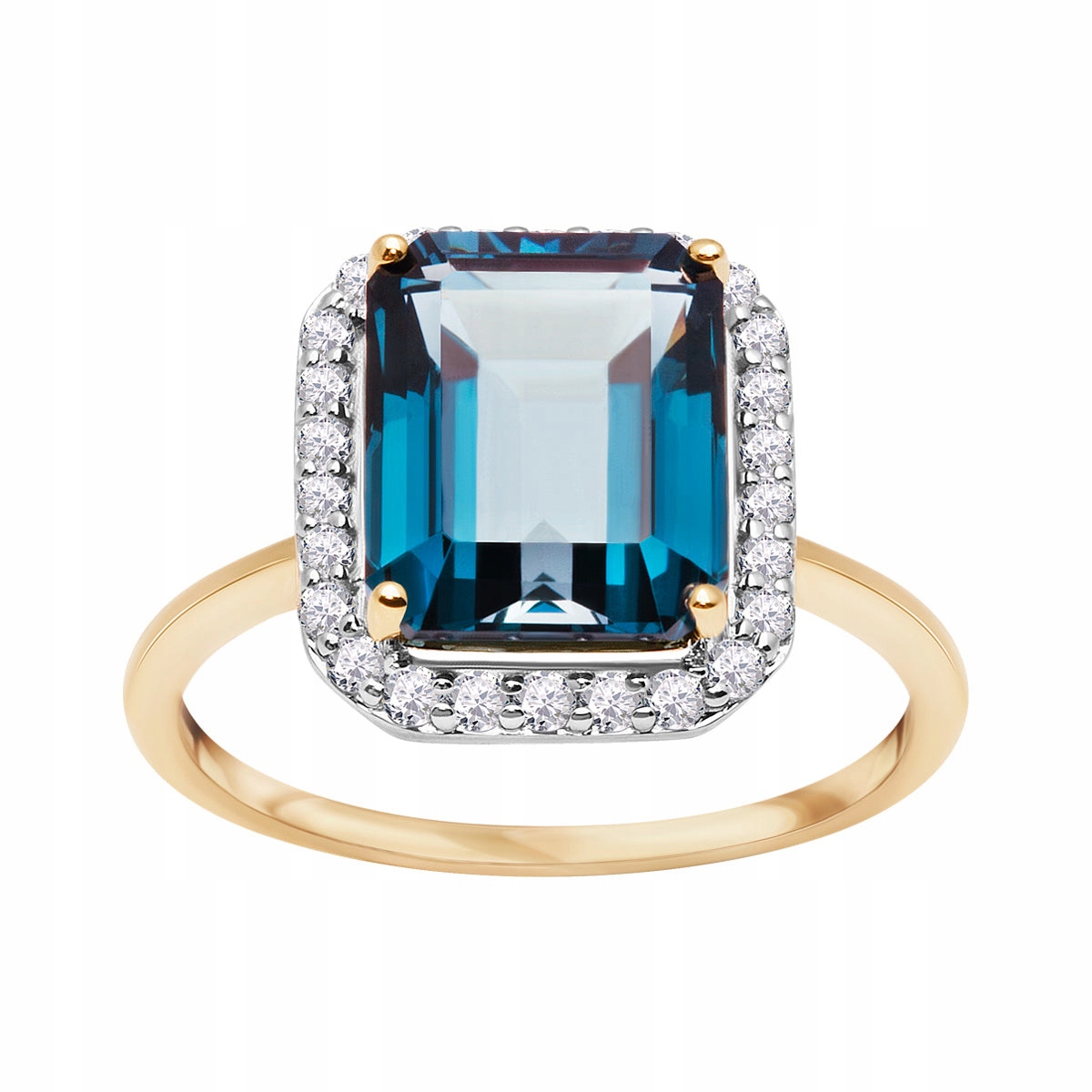 Zlatý prsteň - Topaz London Blue