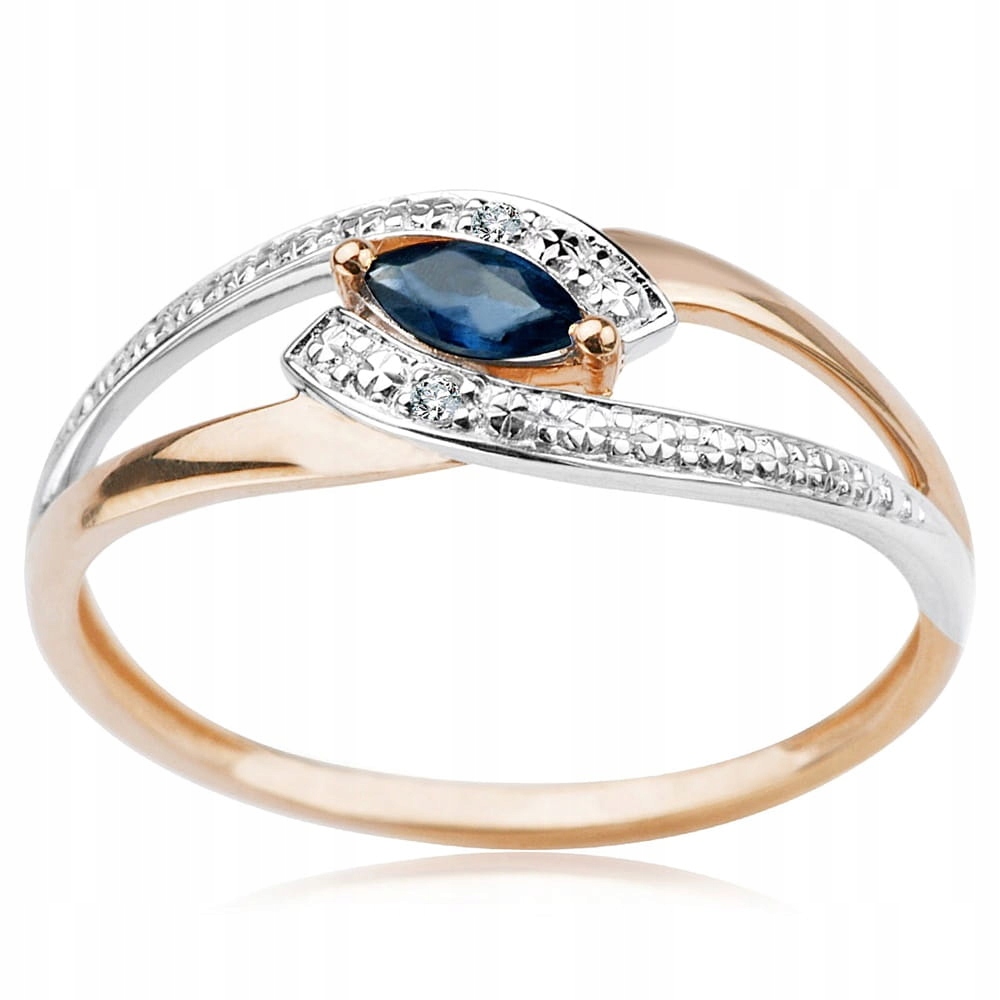 Golden Diamond Ring Sapphire Verona 2382S R13