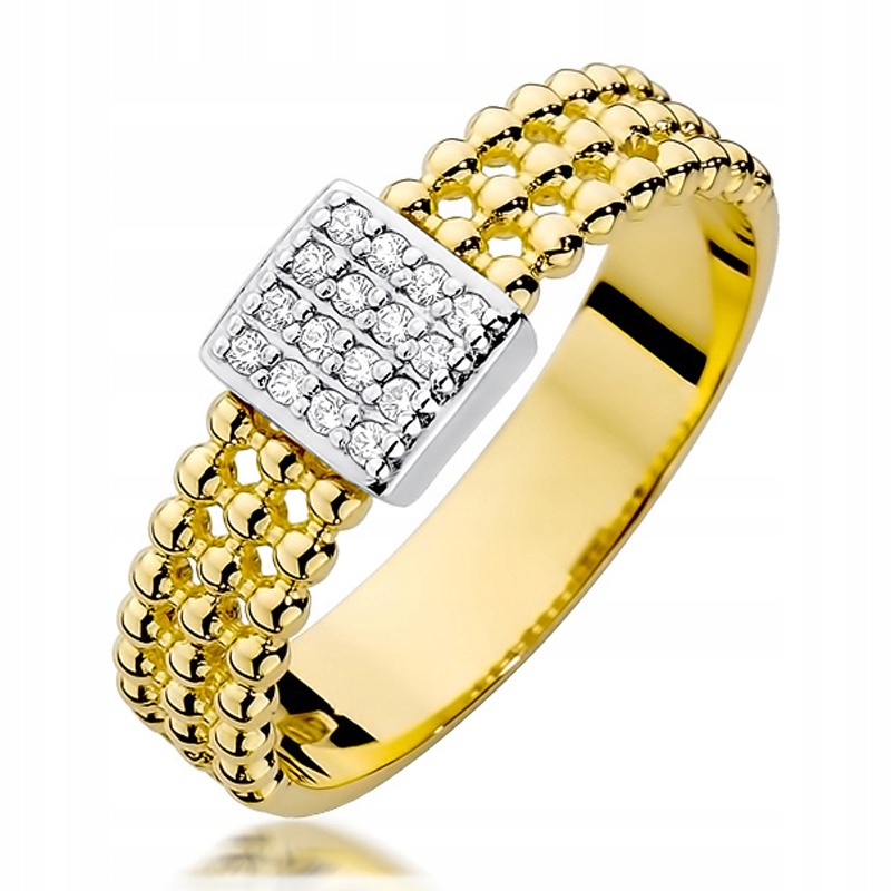 Zlatý prsteň, snubný prsteň, diamanty 0,08 ct H / Si