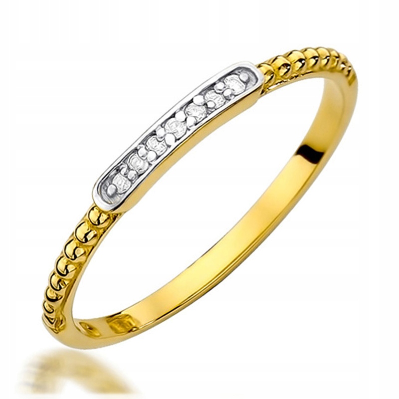 Zlatý prsteň s diamantmi 0,04Ct R9