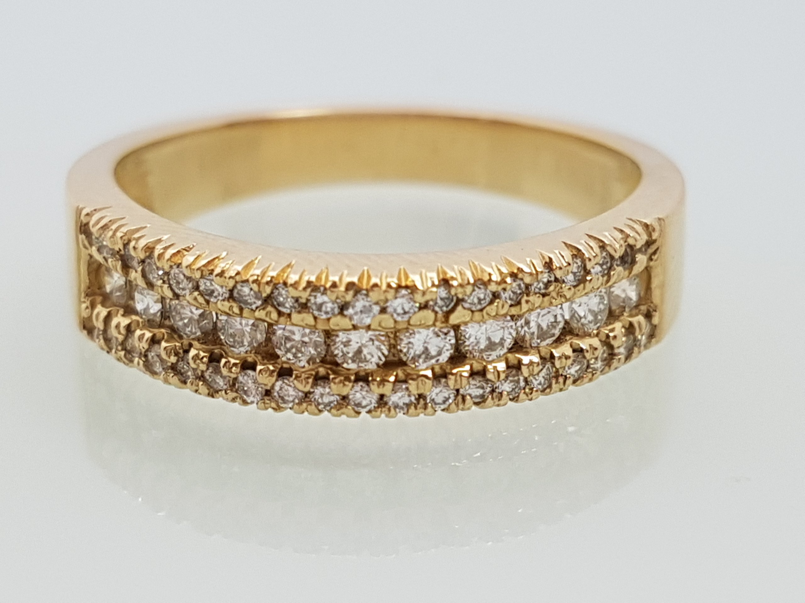 Zlatý prsteň, 585, diamanty, brilianty, 0,39 ct
