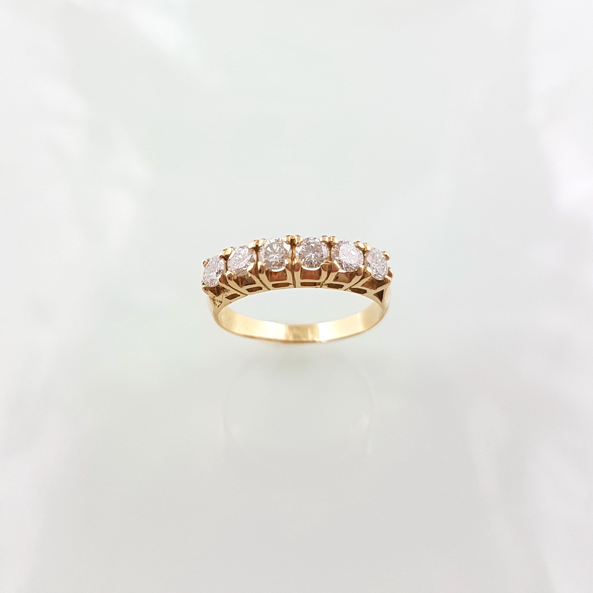 Zlatý prsteň 750, diamanty, brilianty, 0,72 ct