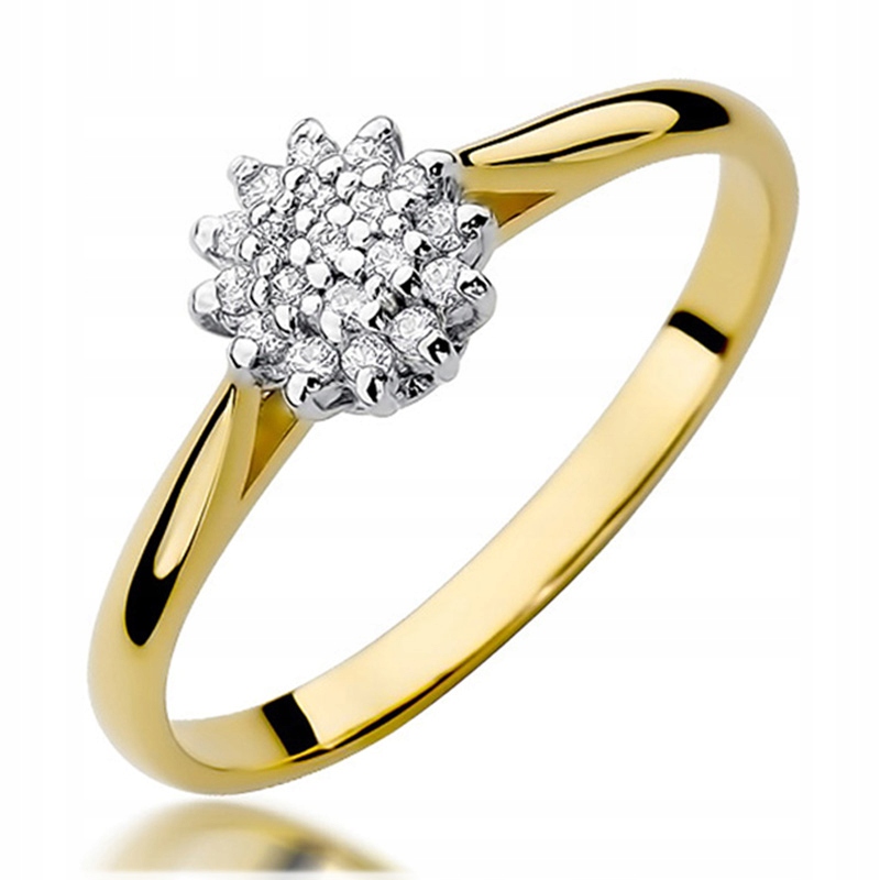 Zlatý prsteň pr585 s diamantmi FLOWER 0,10 ct