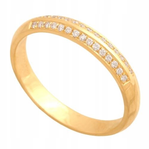 Zlatý prsteň 18 mm s diamantovým zásnubom 585