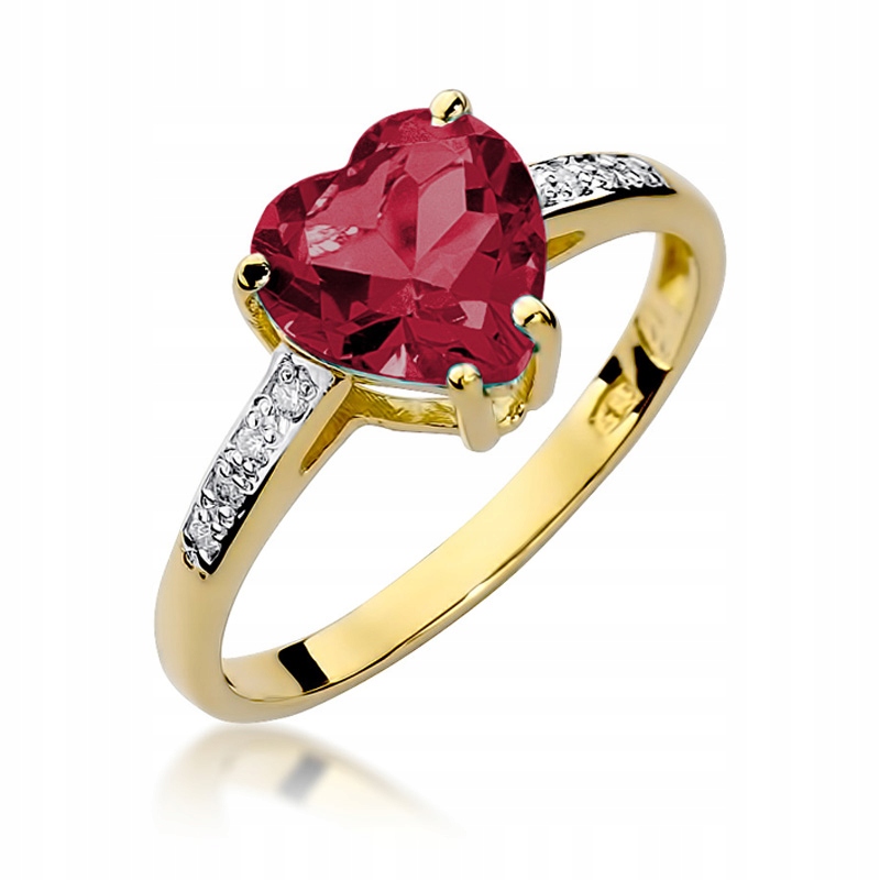 Zlatý prsteň s diamantmi Ruby a SRDCE