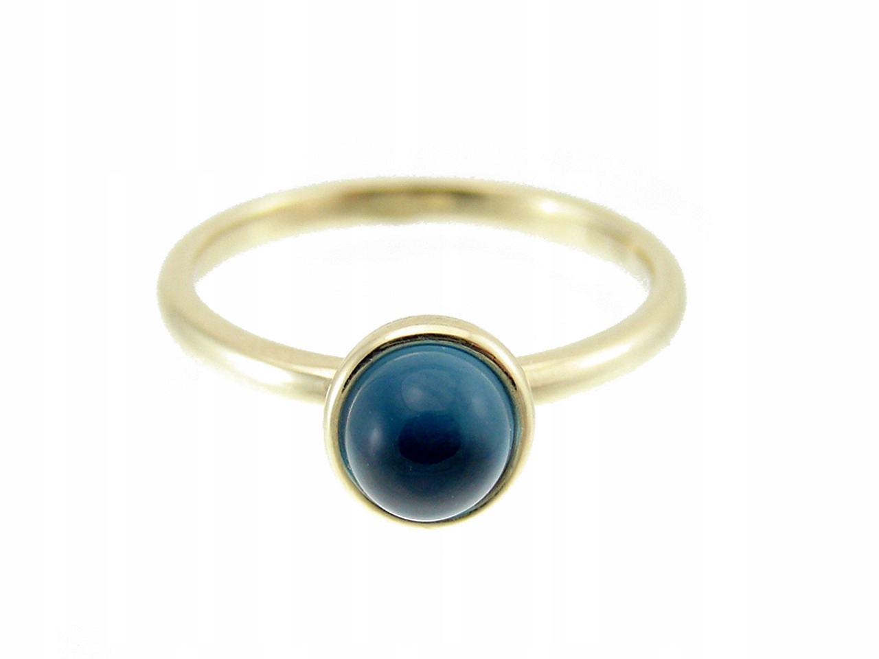 Zlatý prsteň s topazom London Blue