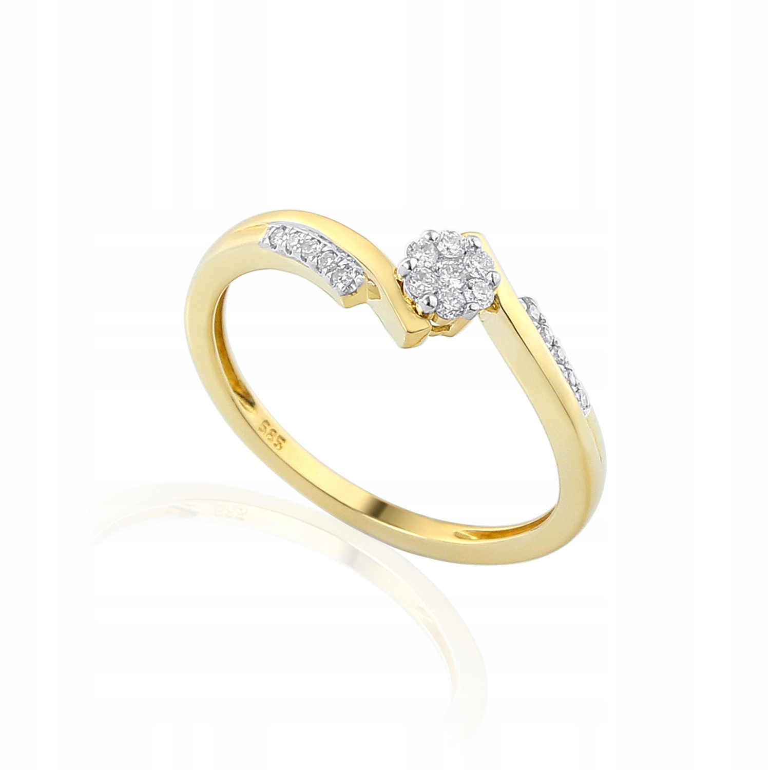 Zlatý prsteň s diamantmi H/Si Gold 585 12