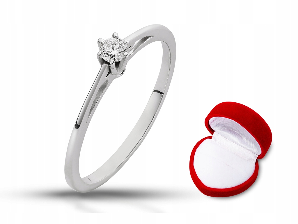Zlatý prsteň s certifikátom s diamantom 0,08 ct