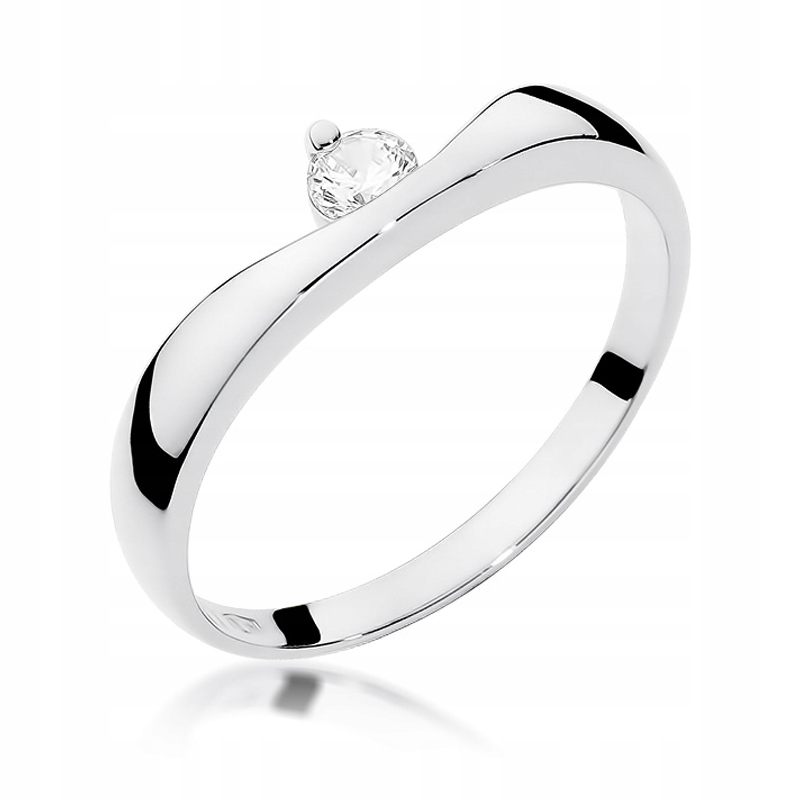 Zlatý prsteň s diamantom z bieleho zlata 0,15 ct